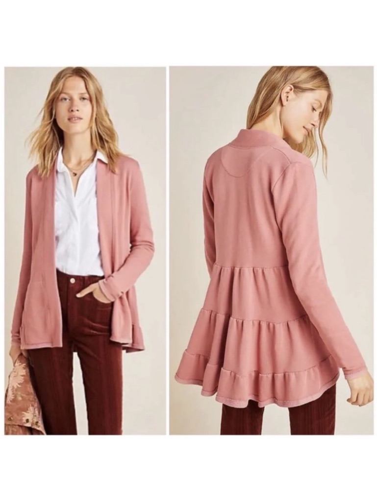Anthropologie Lila Tiered Babydoll Cardigan
